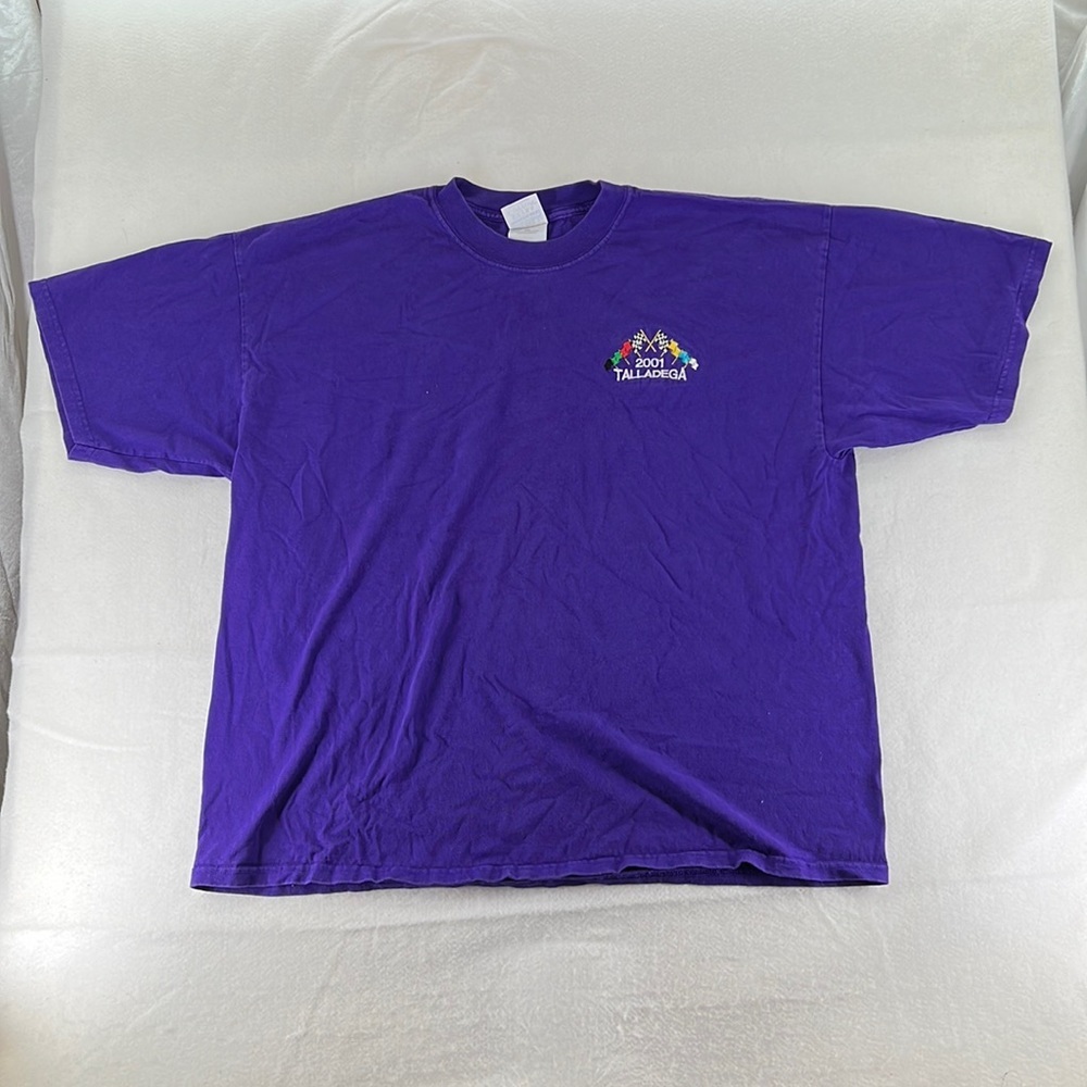 Vintage Gildan Short Sleeve 2001 Talladega T Shirt Racing Purple Mens Size XXL